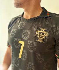 Portugal Ronaldo #7 Pantera Negra Jersey with Shorts