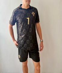 Portugal Ronaldo #7 Pantera Negra Jersey with Shorts