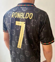 Portugal Ronaldo #7 Pantera Negra Jersey with Shorts