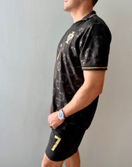 Portugal Ronaldo #7 Pantera Negra Jersey with Shorts